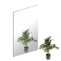 16 x 12 Glass Wall Mirror Tile Self Adhesive Frameless High Clear Mirror Sheet Wall Decor for Bedroom