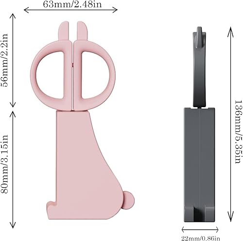Miniatura 4 de Tijeras para gatos con soporte magnético, tijeras de animales lindos con mango de plástico con cuchillas de acero de 3 pulgadas, decoración de