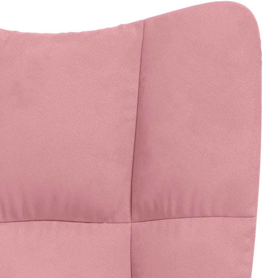 vidaXL Relaxing Chair and Stool Set - Modern Pink Velvet Upholstered Armchair with Padded Seat and Solid Wood Frame for Living Room, Lounge Area, 328066