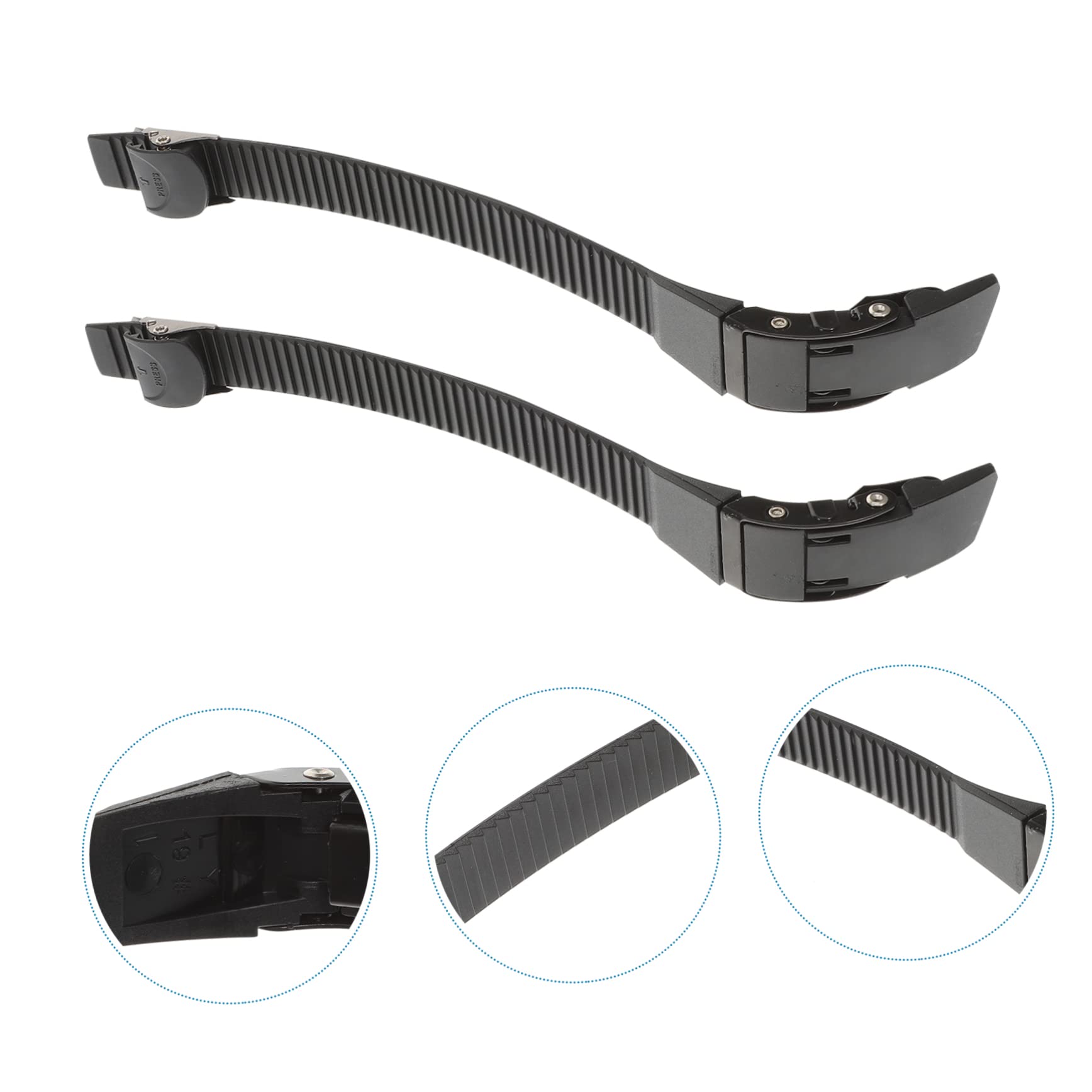 EXAOMBLE Skate Accessories 3 Sets Black Roller Skates Buckle Replacement Strap for Skating Shoes