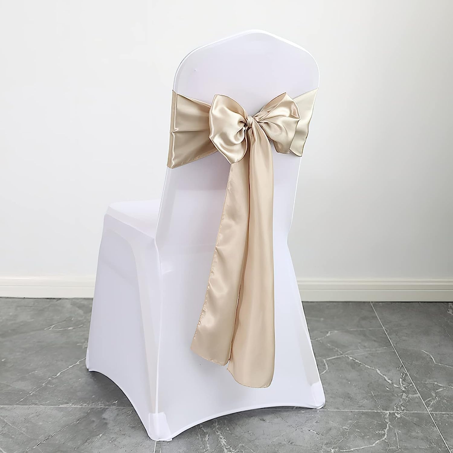Chair Ribbon,Chair Decorative,for Wedding Party Events Supplies, Chair Sashes Bows Chair Bands Ties Colourful Satin Sash Wedding Chair Bow For Chair Covers Sash Birthday Party Hotel ,Red,50Pcs( Color