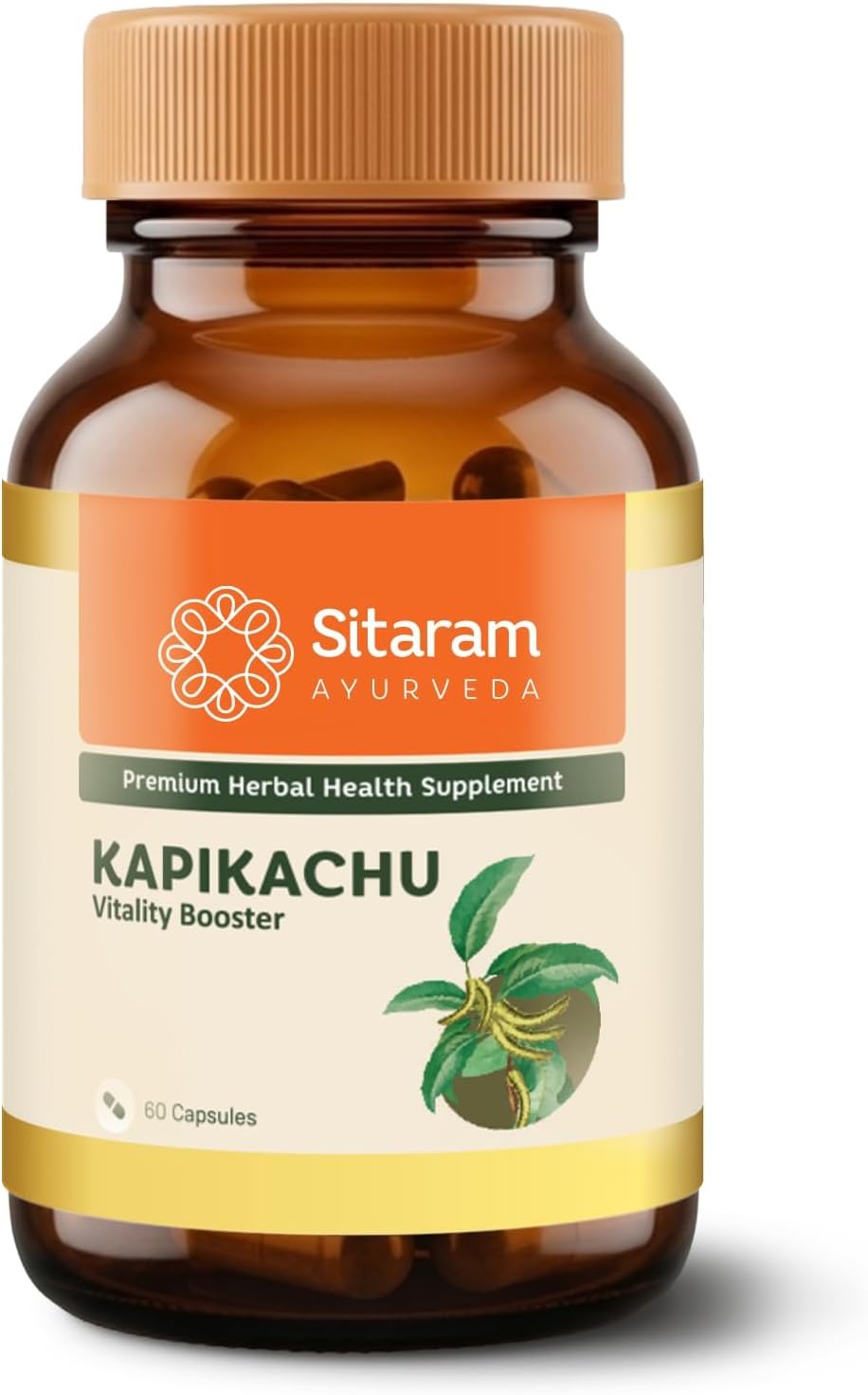 Sitaram Kapikachu Capsules 60 Nos | Naturally boosts Dopamine levels in the body | Relieves anxiety and stress