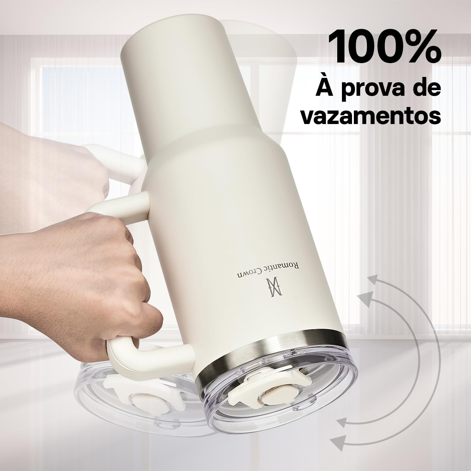 Romantic Crown Copo Térmico com Canudo Tampa e Alça 1,18L, Copos Garrafas Termico para viagem vácuo dupla camada aço inoxidável, Caneca Termica Cafe Água Chá,Presente, Fitness (Creme) Romantic Crown Copo Térmico com Canudo Tampa e Alça 1,18L, Copos Garrafas Termico para viagem vácuo dupla camada aço inoxidável, Caneca Termica Cafe Água Chá,Presente, Fitness (Creme)