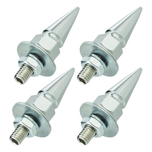 Temzzer Spike - Tornillos para placa de automóvil, tornillos antirrobo para la mayoría de las motocicletas (plateado)