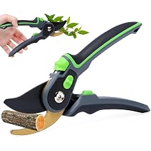 JoyPlus 8.5" Garden Secateurs, Gardening Pruning Shears, Bypass Secateurs with Adjustable Non-Slip Handle, Professional Bypass Pruning Shears for Plants, Hedges and Flowers, Essential Garden Scissors