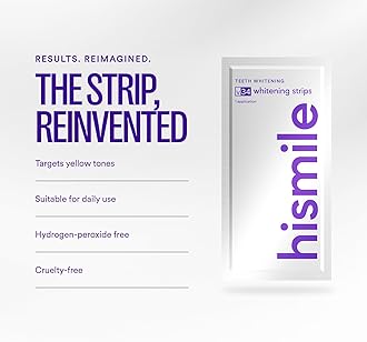 Hismile V34 Whitening Strips, Teeth Whiten Strips, Purple Tooth Whitening, Tooth Stain Treatment, Combining Whiter Teeth and Colour Correction