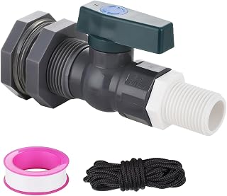 PVC Rain Barrel Spigot Kit, 3/4" Water Barrel Diverter Kit with Bulkhead Fitting, Garden Hose Faucet Adapter, Rain Barrel Drain Valve Kit for Water Tanks, Garden Barrels, Aquariums, Tubs,Pools
