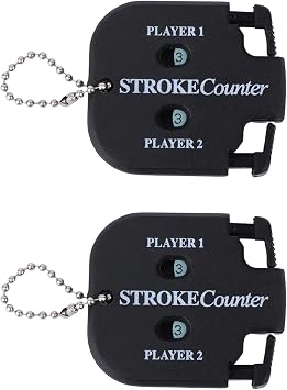Golf Stroke Counters, Portable Score Keeper with Hanging Rope Mini Square Design 2 Player Stroke Counter Clicker for Golf Training Competitions & Games