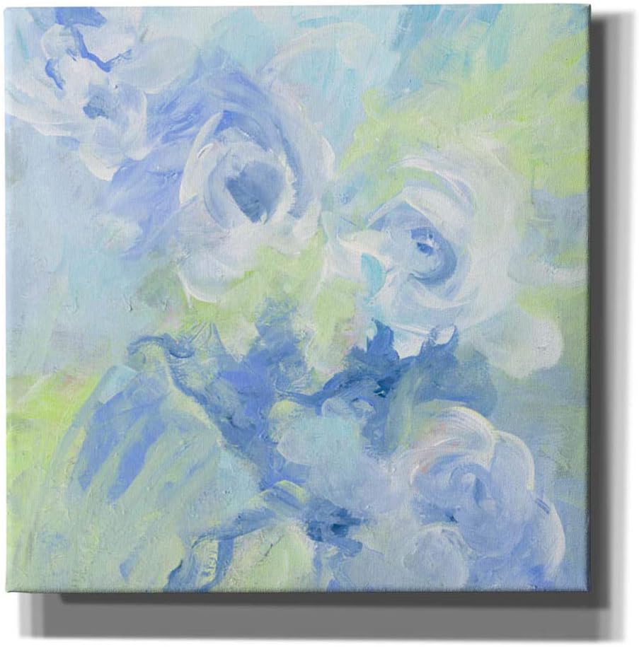 Epic Graffiti 'Flowing Floral' by Anne Waters Giclee Canvas Wall Art, 12" x 12", Blue