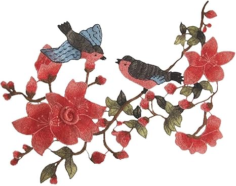 Amazon ワッペン 花 刺繍 46 朱 ワッペン アップリケ 通販