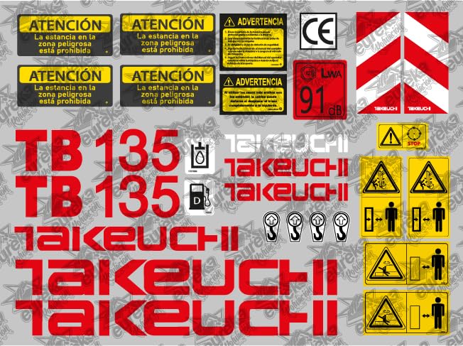 Juego de pegatinas Takeuchi TB 135