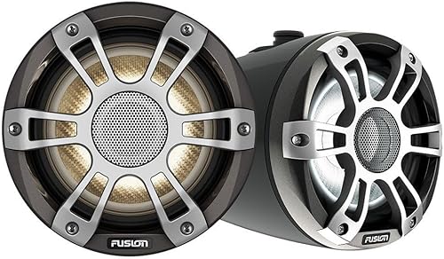 Fusion Garmin Signature Series 3i Marine Wake Tower Altavoces de torre de despertador 65 pulgadas 230 vatios CRGBW deportivos color negro marina