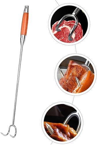 Miniatura 8 de Housoutil Gancho de carne estofada Ganchos para herramientas Hamburguesa Parrilla Cola de cerdo Gancho Flipper Collard Valley Cooks Pigtail Food