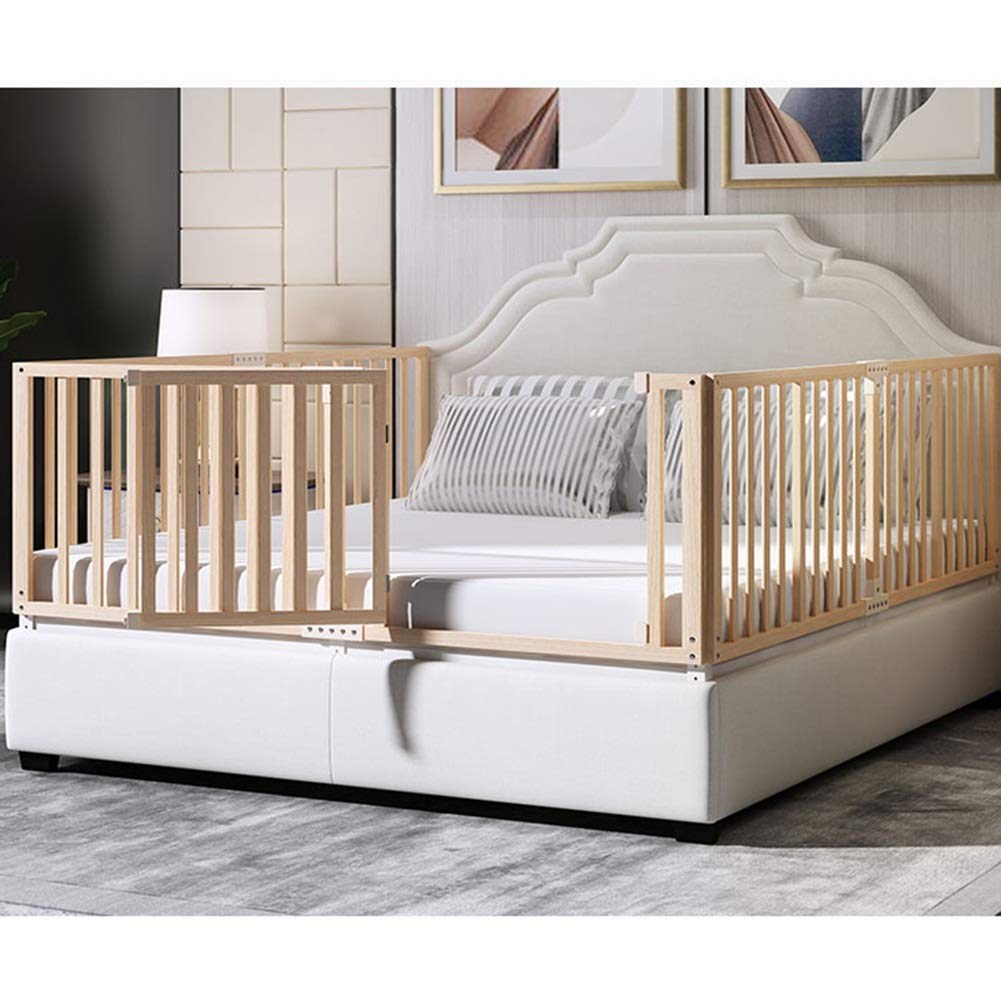 Barandilla de madera extra alta para niños, protector de seguridad largo que evita que se caiga de la cama, disponible en 4 longitudes (220 cm, color: B) - Solución de seguridad infantil