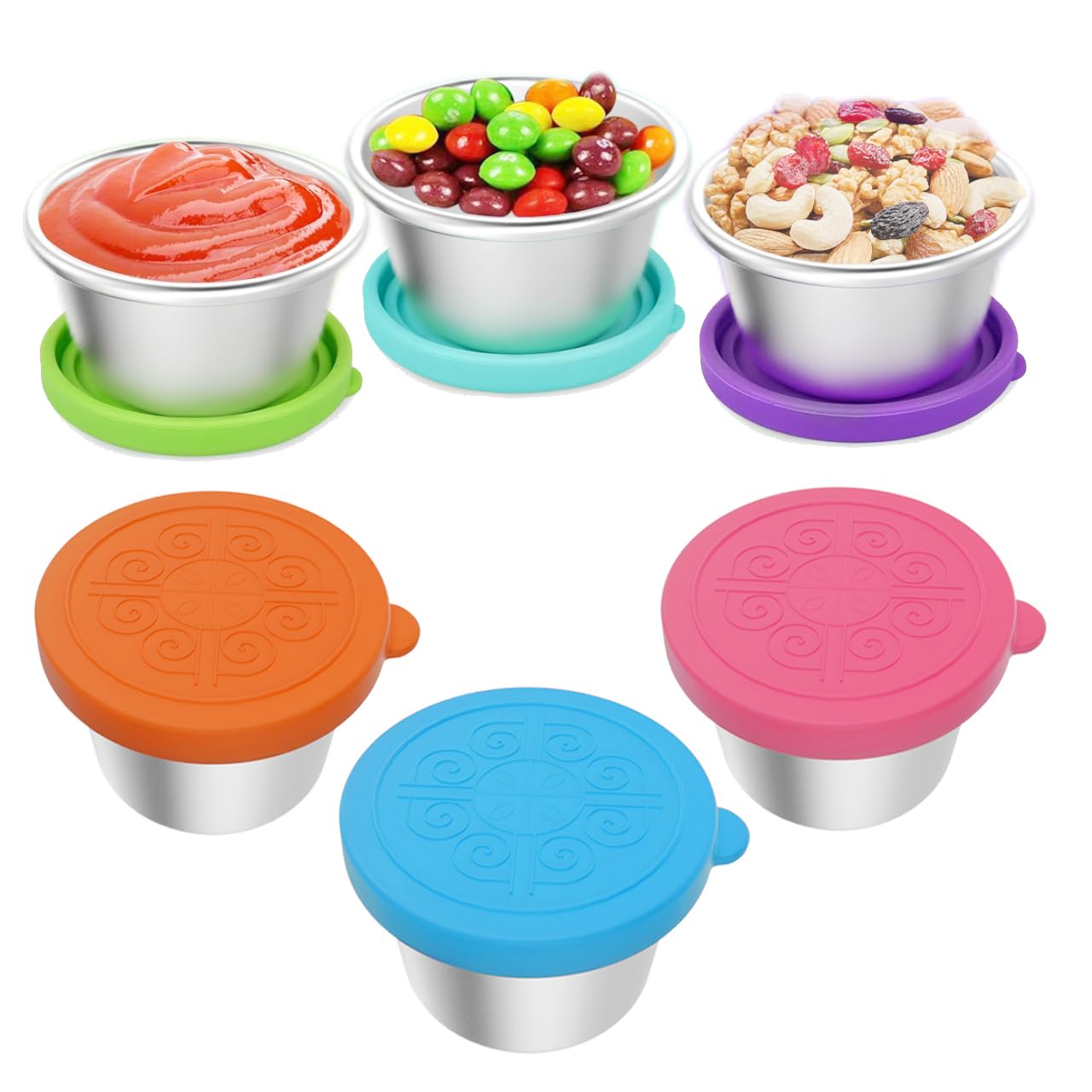 Lot De 6 Boîtes à Condiments Alimentaires Avec Couvercle, Récipient