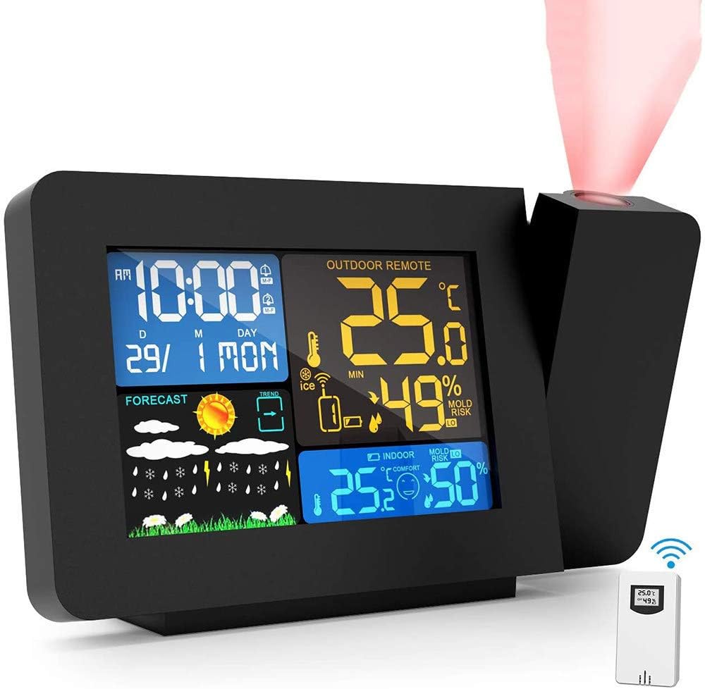 RALIRA Projection Alarm Clock with Outdoor Sensor,Personal