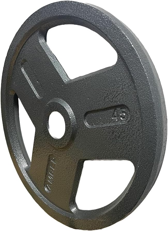 Triple-Grip Weight Plates Durable Cast Iron for Versatile Strength Training - Ideal for Squats, Deadlifts, Bench Press, Rust- Multiple Weight Options Available, Sold as Pair (45, Pounds)