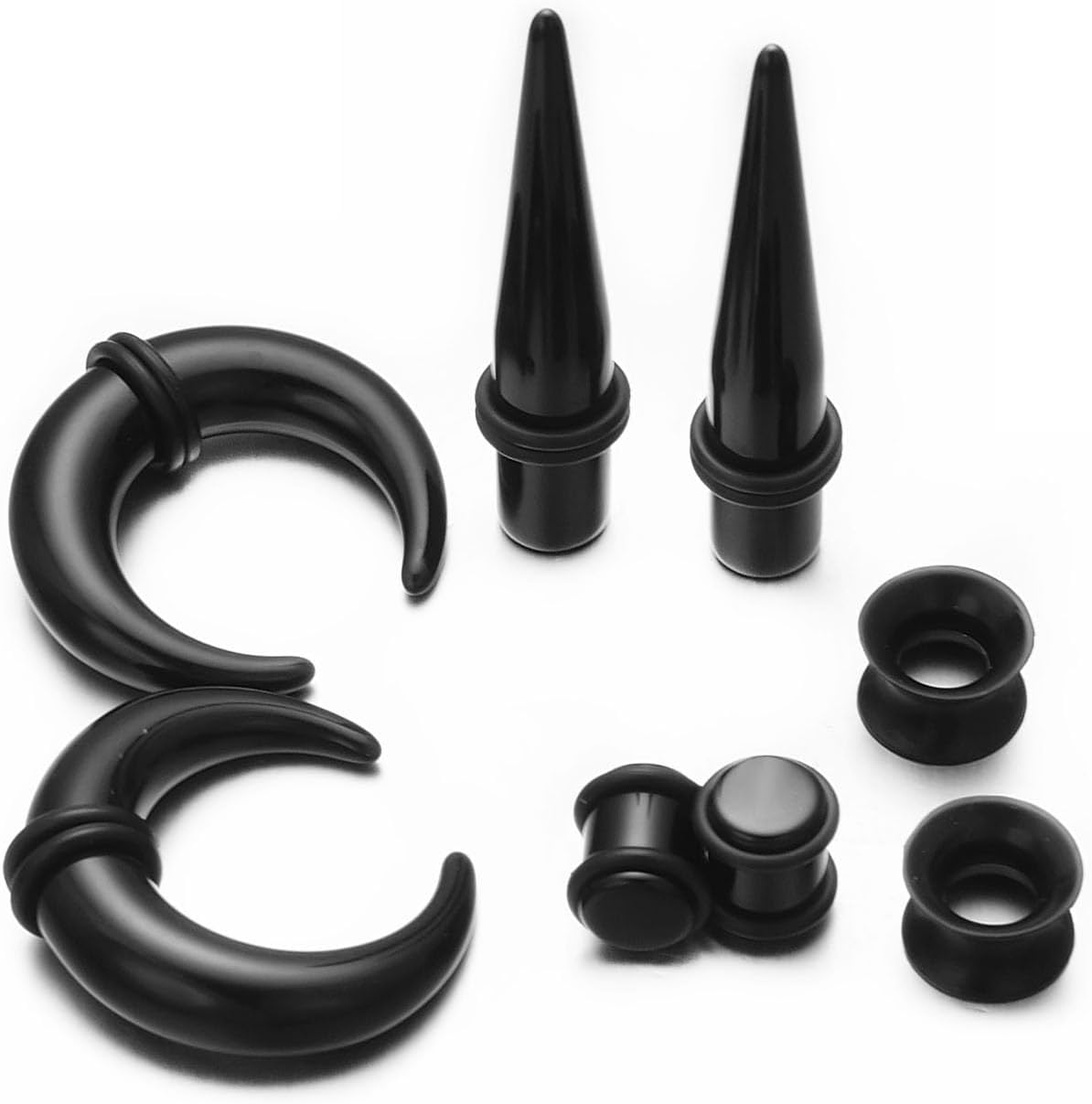 Ear Stretching Kit Pincher Septum 14g Multiple Colors Silicone Ear Tapers Stretching Kit 14G-4G 1.6mm-5mm 48 Pieces