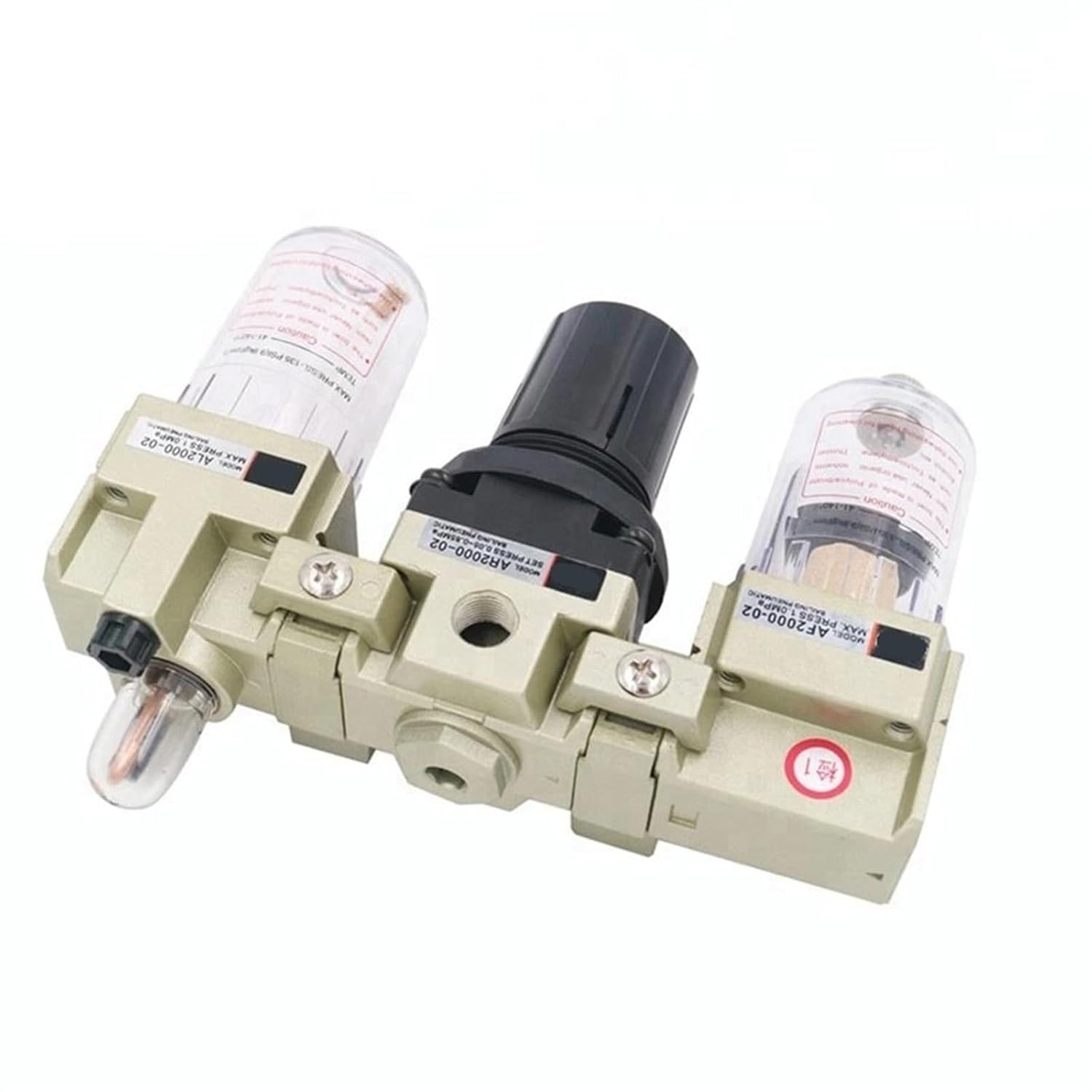 Air Filter Combination AC2000 Combination 1/8 1/4 Inch Air Filter and Regulator AC1000 Air Source Treatment Unit 1Pcs(AC2000-02,Manual Drain)