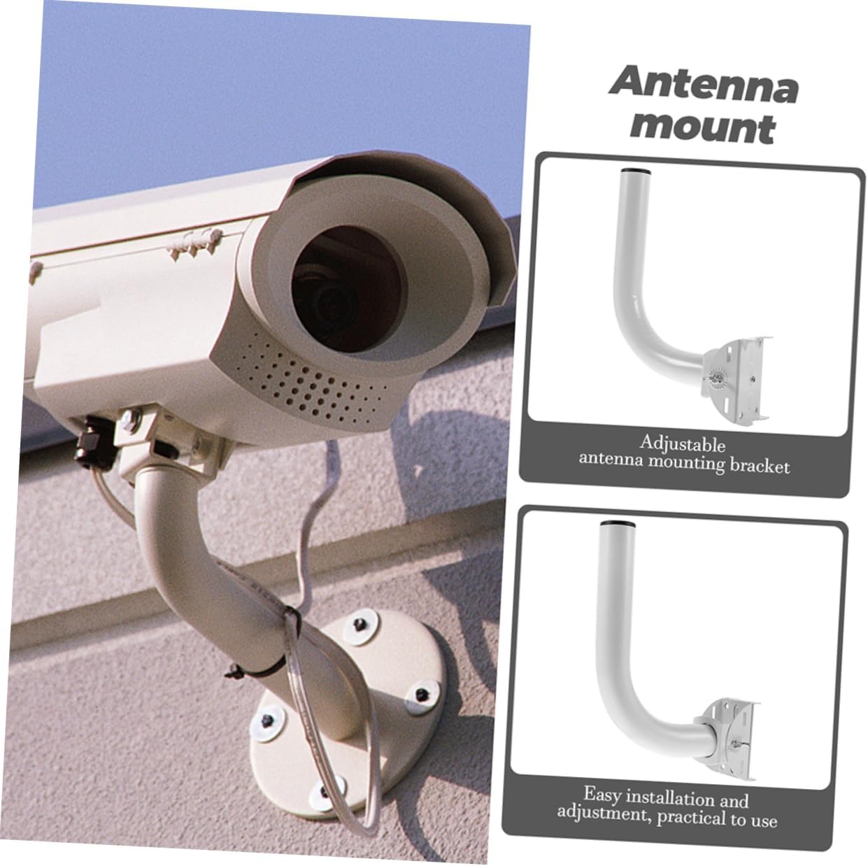 2pcs Outdoor Antenna Mast Pole Mount Bracket Pipe Mount for Antennas and Practical for Network Bridge