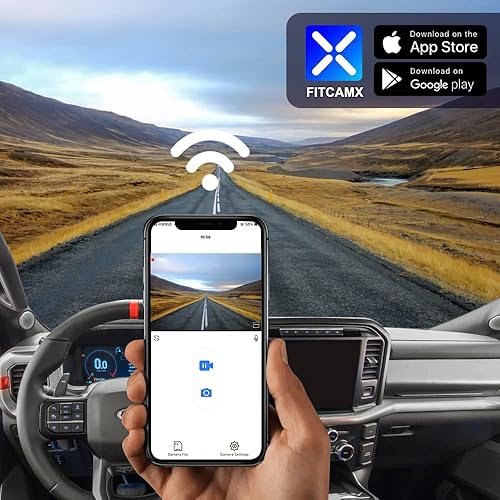 Miniatura 5 de Fitcamx Cámara de tablero dual 4K usada para Ford F150 2021 2022 2023 Limited XLT XL Raptor Lariat Platinum King Ranch Tremor, aspecto OEM, frontal
