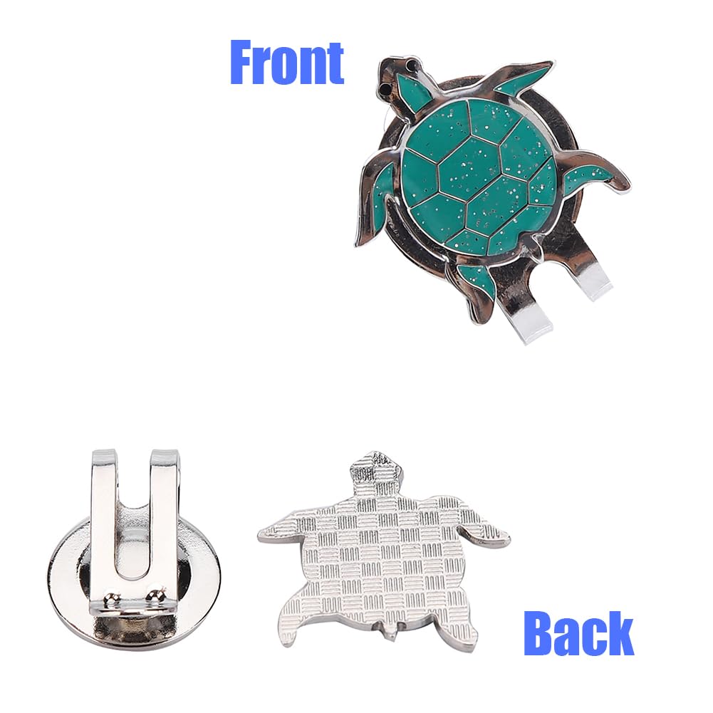 Golf Hat Clip, Magnetic Ball Aiming Marker Training Aids Accessories Removable Attaches Easily Stainless Steel Putting Alignment Tool Novelty Gift for Men Women Golfer Lovers Bags Caps Belt (Turtle)