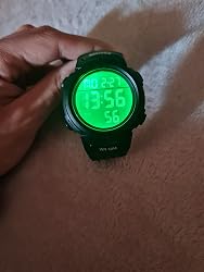 Orologio da uomo digitale militare, sportivo, 50 m, impermeabile, digitale, con sveglia, data, orologio digitale, cronometro a LED, 12/24H, orologio tattico, ragazzi e attività all'aperto, beige