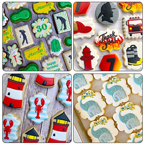 Kanehosi Frame Cookie Cutters 10Pcs Stainless Steel Plaque Cookie Cutter Difference Shapes, Diy Fondant Cutters Tiles Metal Pancake Molds For Biscuit Wedding Baking Decorations Holiday Birthday Party #TOP4