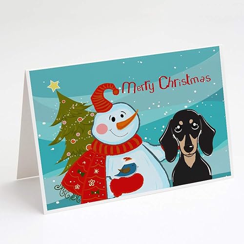 Miniatura 59 de Caroline's Treasures BB1861GCA7P Muñeco de nieve con Border Collie tarjetas de felicitación y sobres, paquete de 8 tarjetas en blanco con sobres