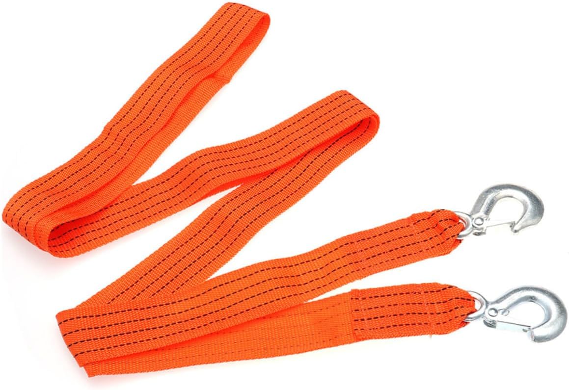 Meters Nylon Tow Rope for Vehicles Heavy-Duty Car Trailer Kit Sturdy Winch Rope Forged Hooks for Towing Outdoor Scenarios