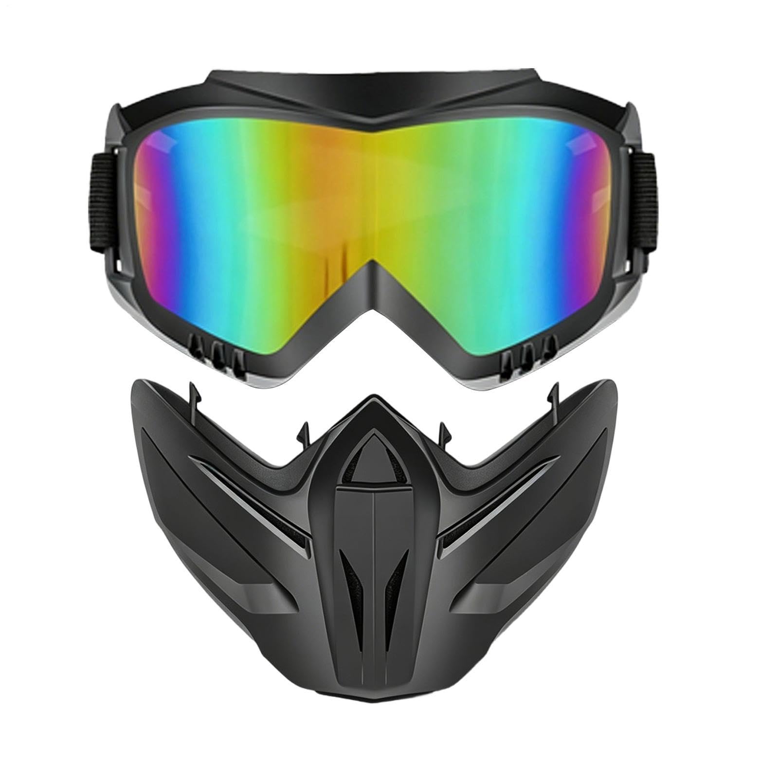 Maschera di protezione per il viso anti-appannamento, con occhiali rimovibili e schermo antipolvere, schermo per il viso regolabile 2 in 1, per la saldatura, per gli uomini, sci, ciclismo all'aperto