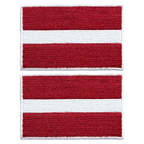 stidsds 2 Pack Latvia Flag Patch Latvia Flags Embroidered Patches Latvian Flags Military Tactical Patch for Clothes Hat Backpacks Pride Decorations