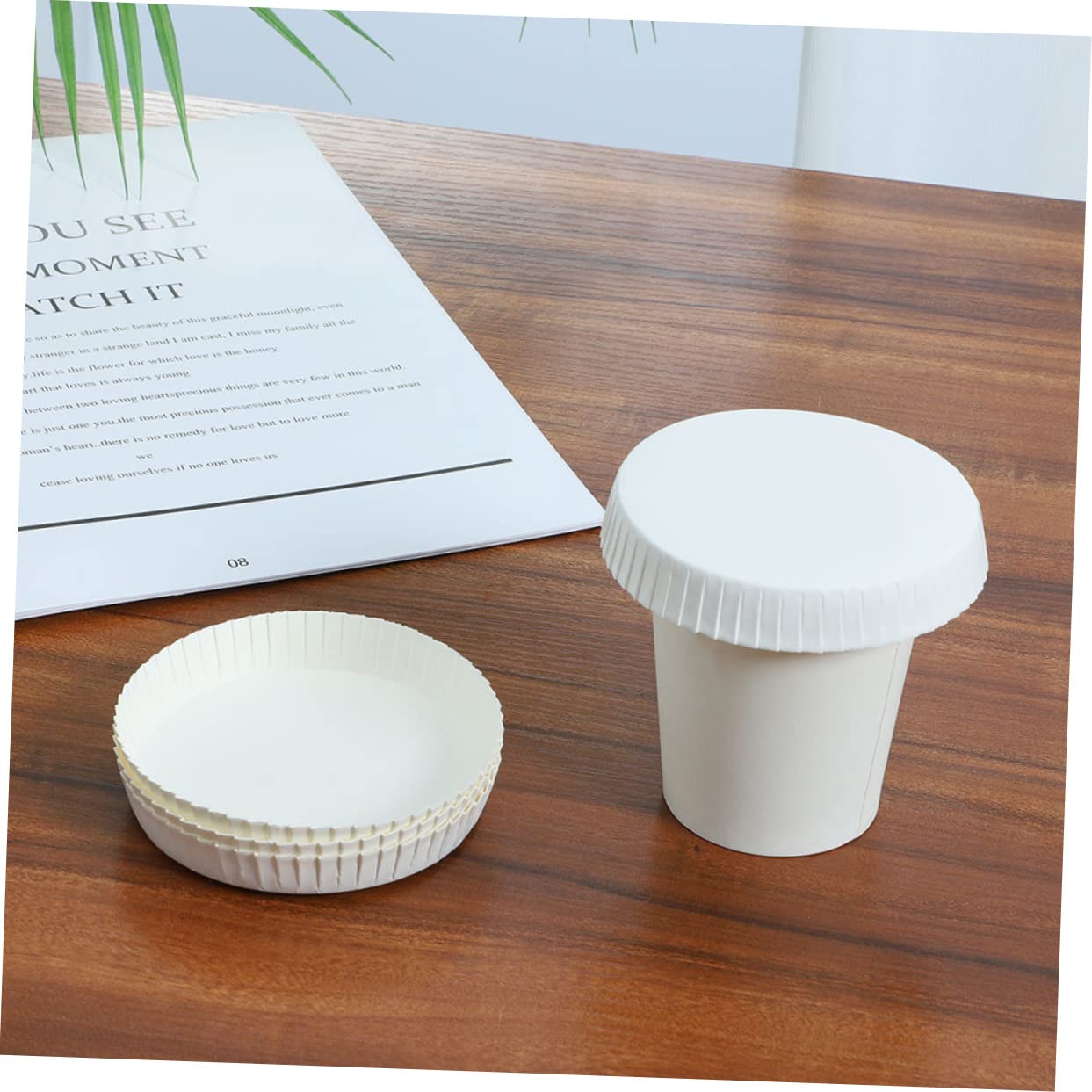 UTHCLO 150pcs Paper Cup Lids for Coffee Hot Drink Covers Sample Cup Caps Disposable Paper Drinking Lids