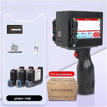 Handy Inkjet Printer Smart Touch Screen Handheld Inkjet Printer Multilingual Printer Small Automatic Digital Encoding Batch Number Portable Printer - 1 ink
