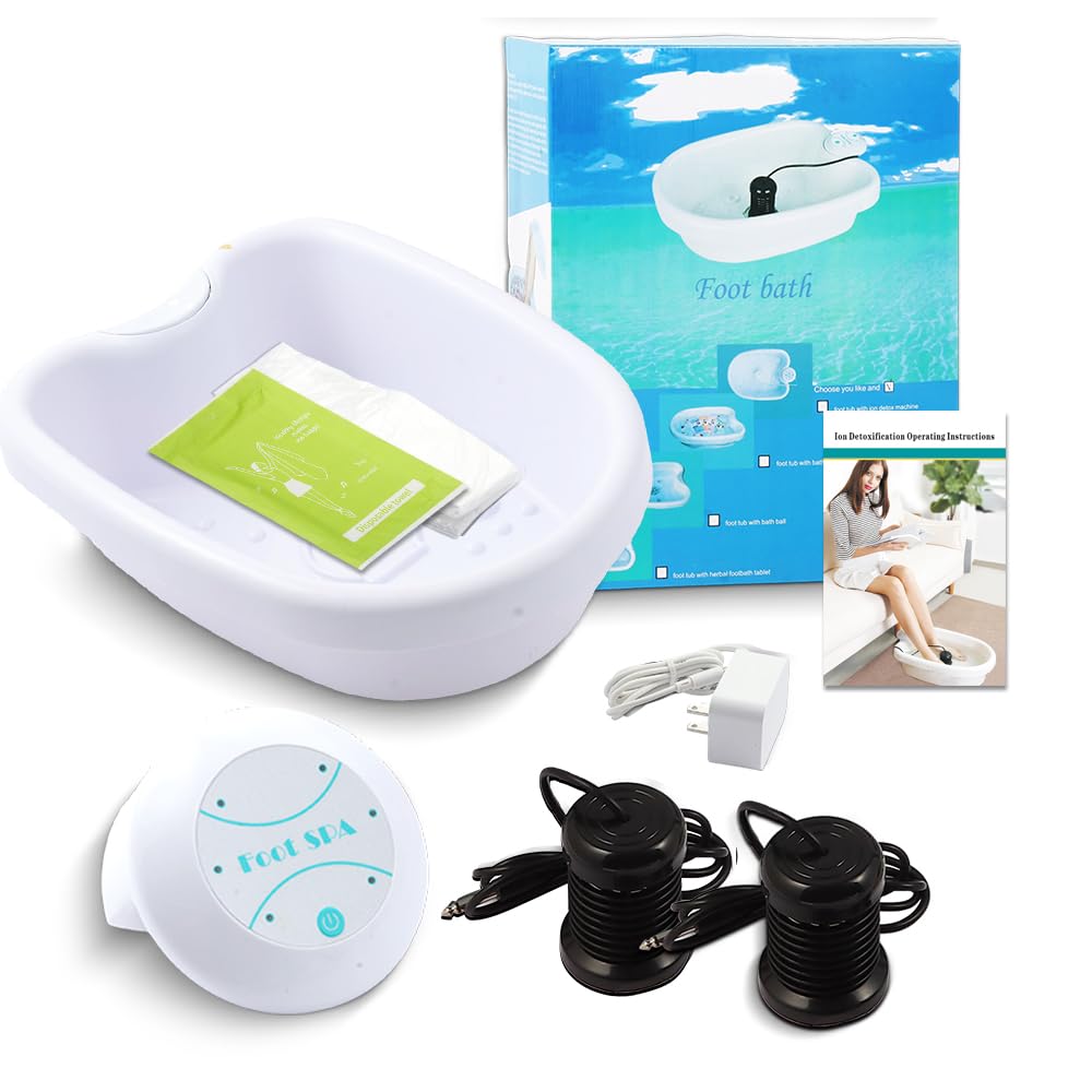 Portable Ionic Detox Foot Bath Machine, Ionic Detox Feet Spa Chi Cleanse with Professional Tub Basin, Two Arrays, Birthday Gift for Parents，Foot Spa Bath for Home Use