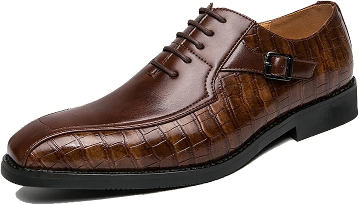 Zapatos Formales para Hombres, Punta Cuadrada, patrón Dividido, Fondo Suave, Antideslizante, con Zapatos Formales para Hombres, Punta Cuadrada, patrón Dividido, Fondo Suave, Antideslizante, con