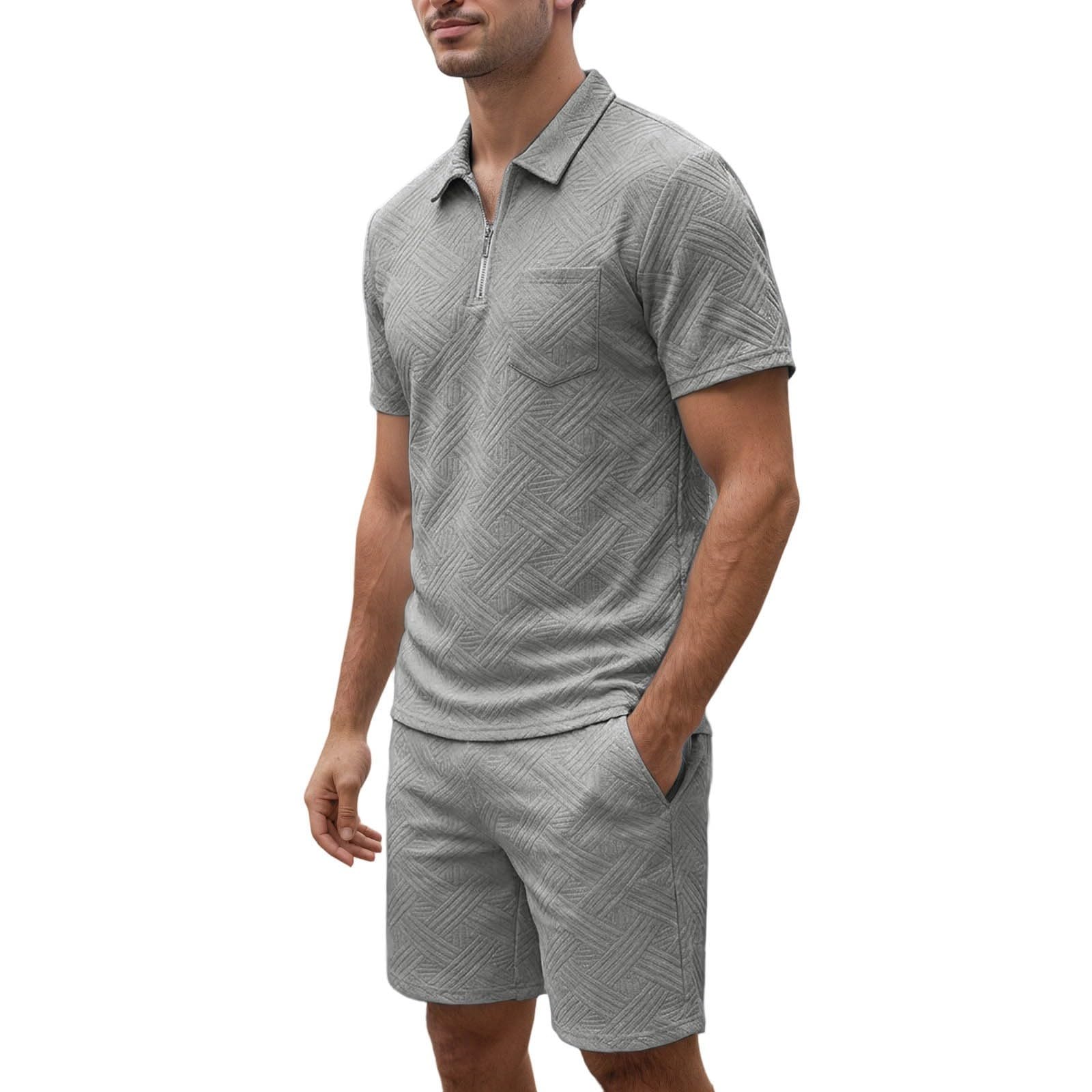 Chaqueta jacquard cómoda y pantalón corto para evitar el calor 5