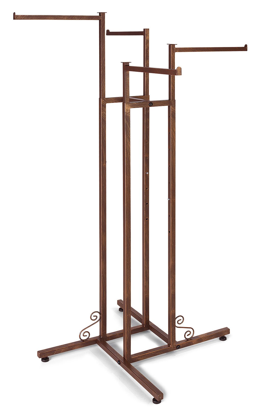 SSWBasics 4-Way Clothing Rack with Straight Arms - Boutique Cobblestone (Adjustable Leveler Glides)