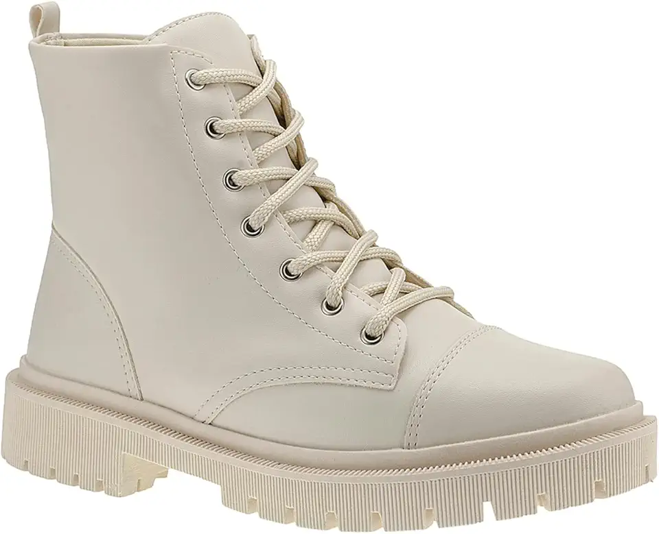 Coturno Militar Feminino Tratorado Plataforma Bota Cano Curto Confortável Macia Lóris Shoes 5001