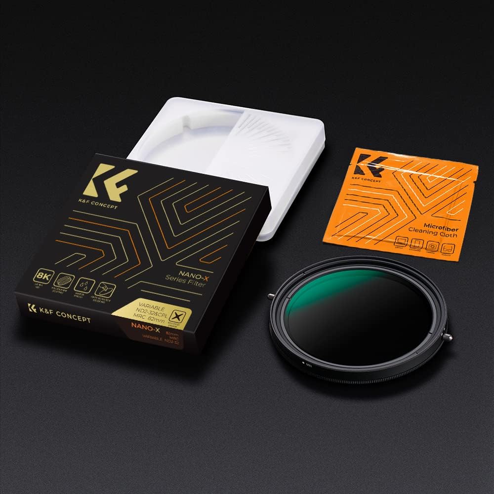K&F CONCEPT 40.5mm Variable Fader ND2-ND32 ND Filter and CPL Circular Polarizing Filter 2 in 1 for Camera Lens No X Spot Waterproof Scratch Resistant (Nano-X Series)