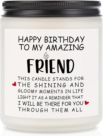 BeauGift Best Friend Birthday Gifts for Women, Lavender Candle for Friends Bestie BFF Sister Friendship, Happy Birthday Gift for Friend Female Coworker Classmate