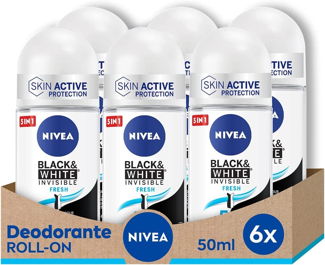 NIVEA Black White Invisible Fresh déodorant fraîcheur longue durée 6u - 14