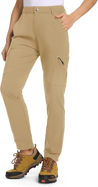 TBMPOY Womens Hiking Cargo Pants Lightweight Water Resistant Quick Dry Fishing Camping Travel Work Pant with 6 Pockets