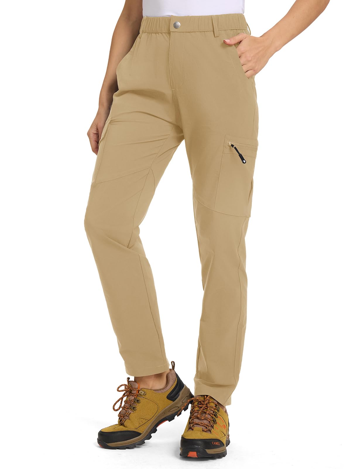 TBMPOY Women's Hiking Cargo Pants Lightweight Water Resistant Quick Dry Fishing Camping Travel Work Pant with 6 Pockets