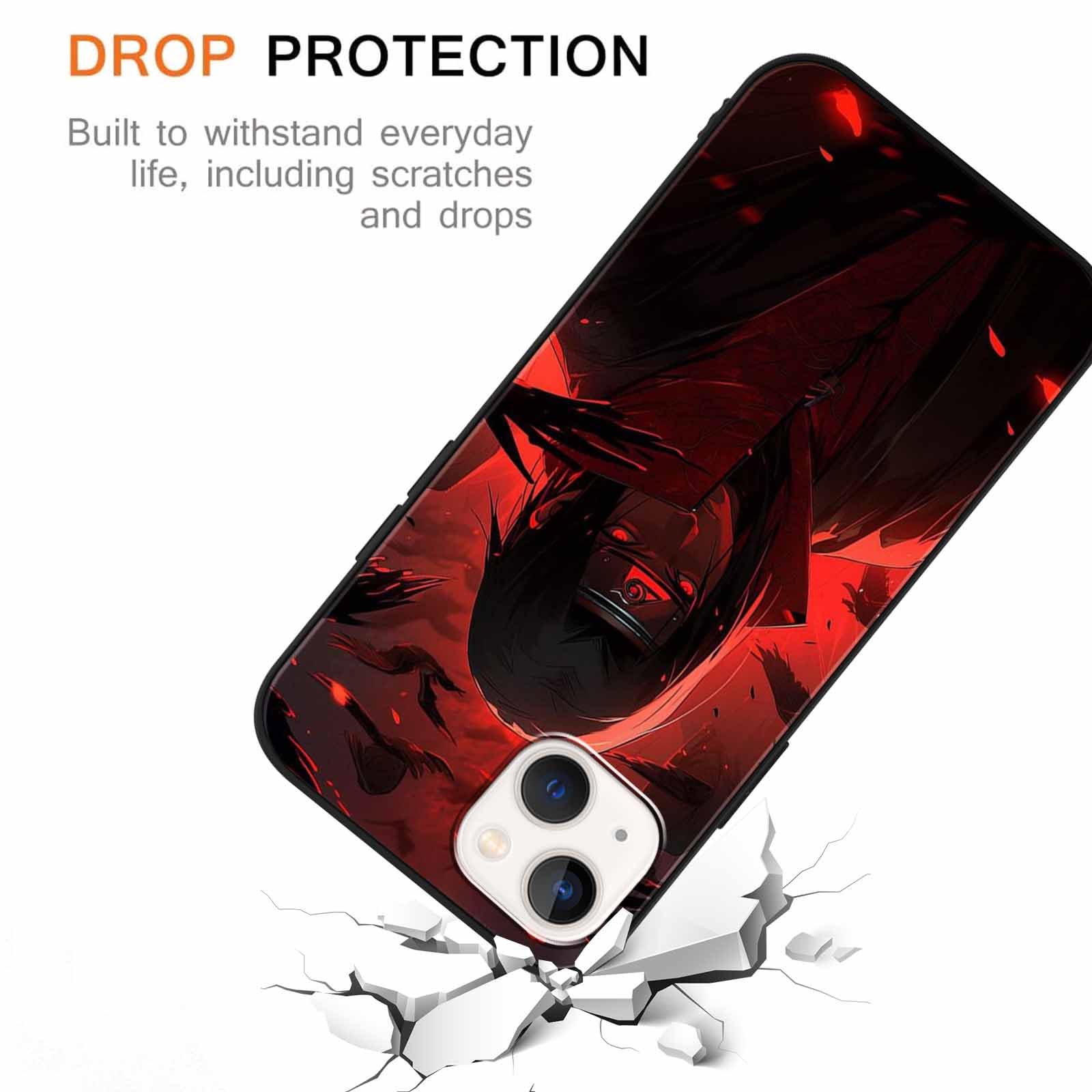 PBNDJVG 2 Confezioni Anime Custodia per Apple iPhone X/XS 5.8, Con Uchiha Itachi Sasuke Manga Cartone Motivo Protezione Cover per Donna TPU Silicone Morbido Antiurto AntiGraffio Case Antiurto, 02