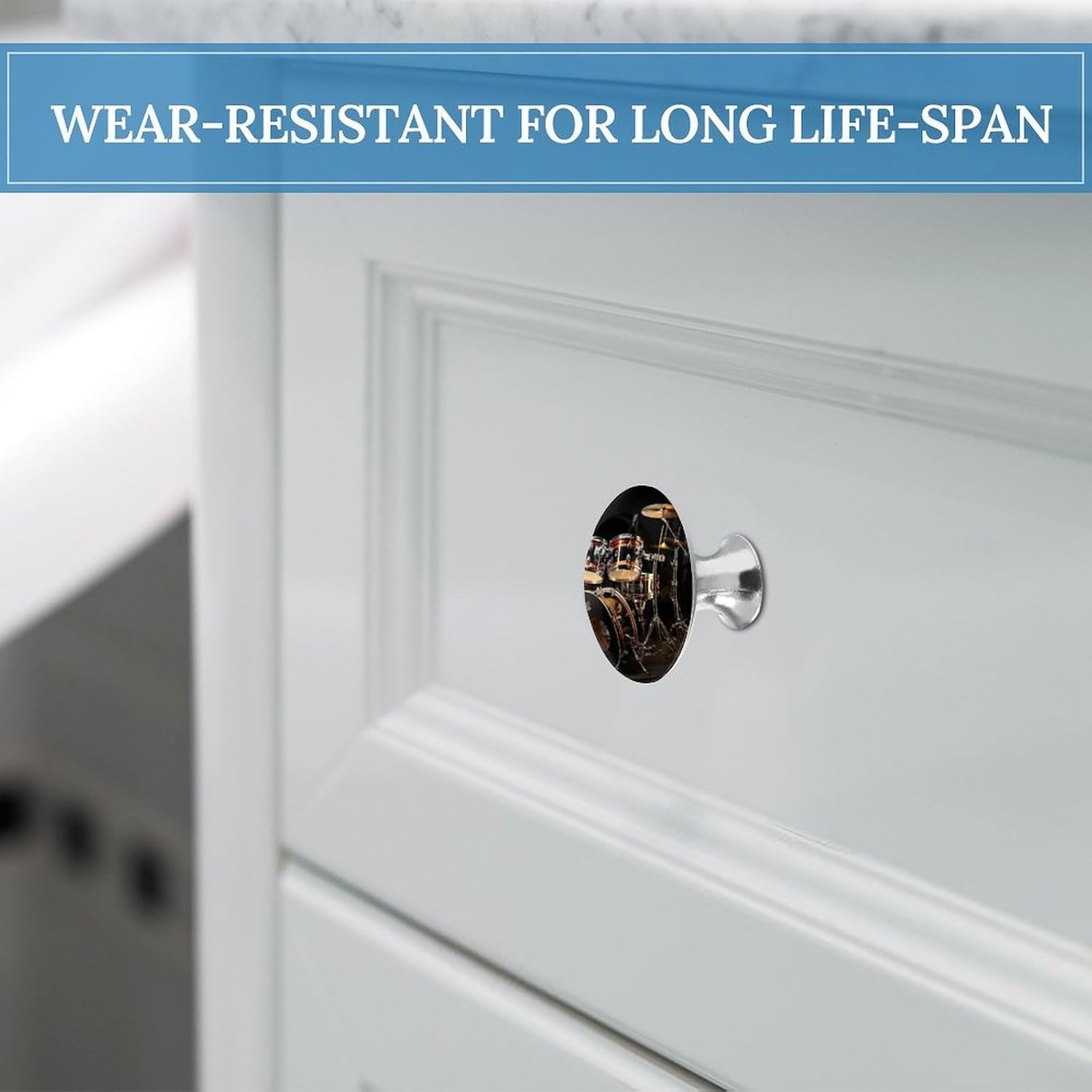Drum Set Round Cabinet Knobs for Home, Smooth Drawer Pulls image 5