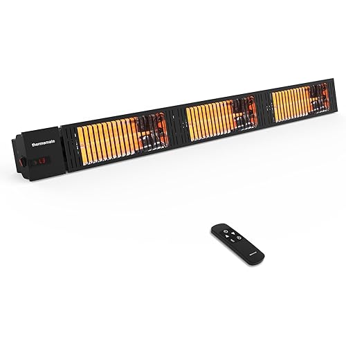 ThermoMate Infrared Outdoor Patio Heater, 4500W Carbon Fiber Heating for Porch, Deck, Garage with Remote 24 Hours Timer, Hard Wired 240V