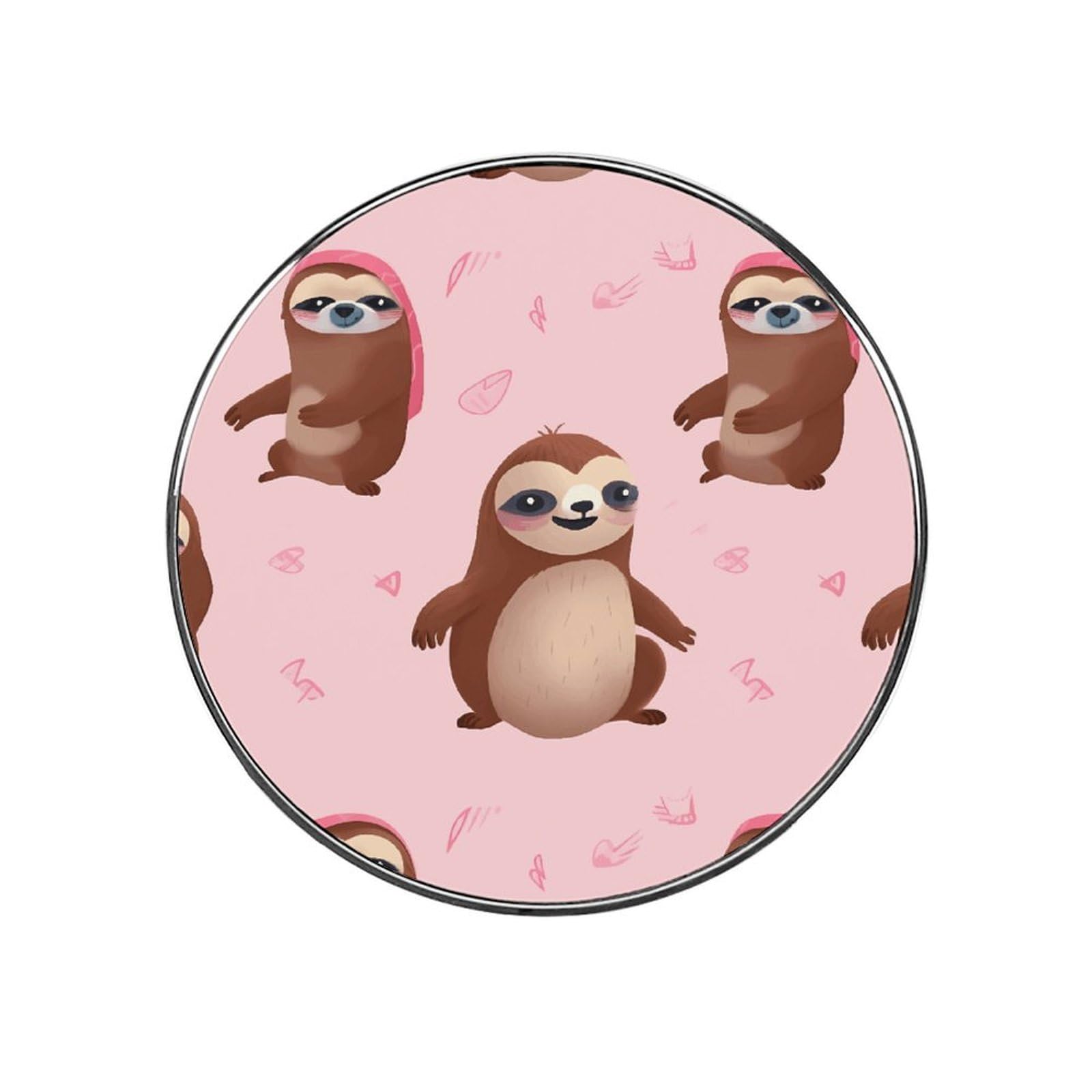 Adfgyerh Style Sloth-Pink Refrigerator Magnets Circular Design，Stickers Home Decorations，Fridge Magnets For Fridge Plant Lovers Kitchen Office Locker Whiteboard Car Garage Decor.