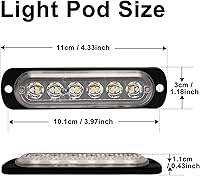 Vista 4 de 12V 24V Luz LED Blanca delgada de 6LEDs impermeable para UTV, camión, RV, cúpula, escalón, debajo del salpicadero, cama del camión, maletero