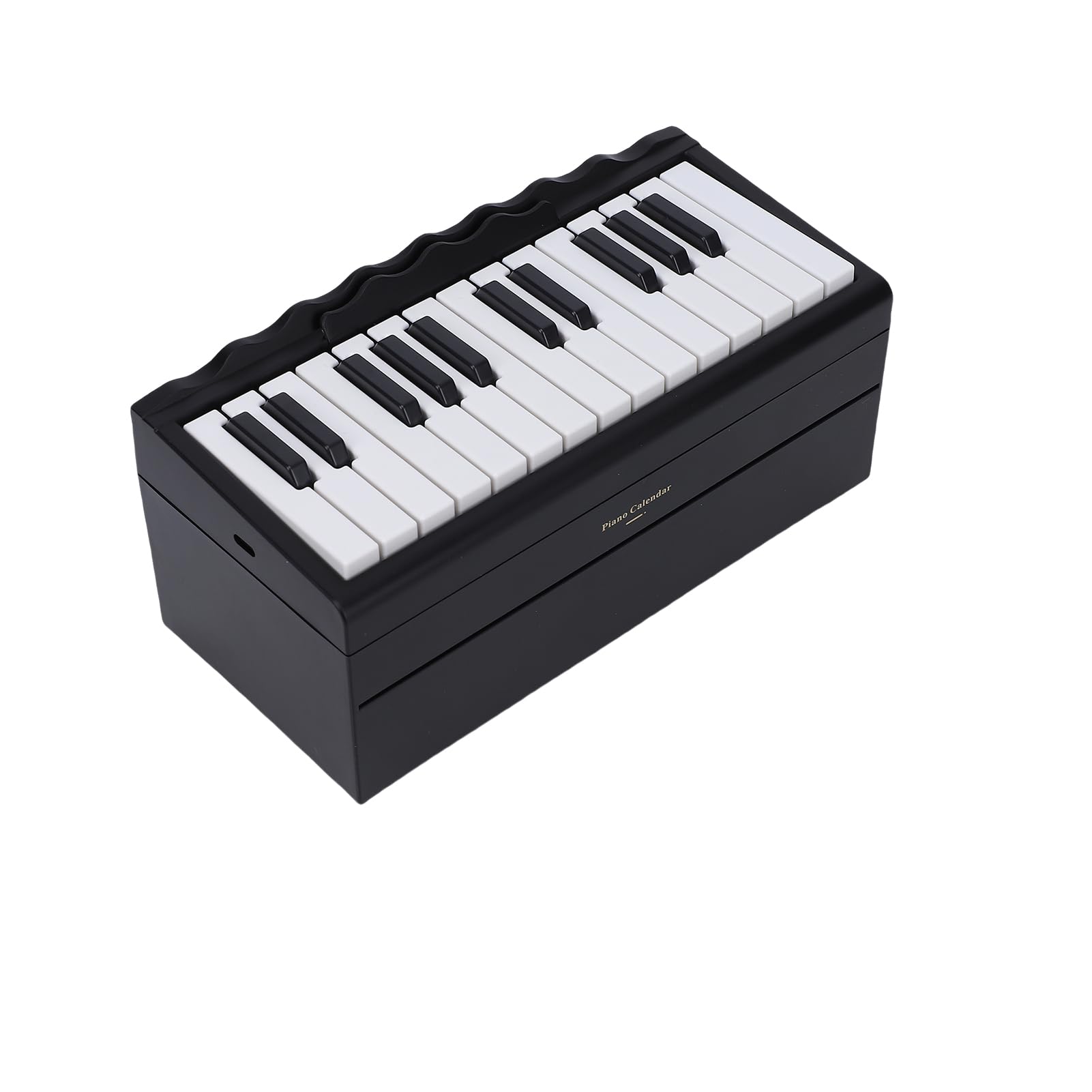 Btuty Calendario de Piano Reproducible BT de 25 Teclas, Teclado Electrónico con 52 Canciones Mundialmente Famosas, 8 Modos Instrumentos, Luces LED, Decoración Escritorio Música (Negra)